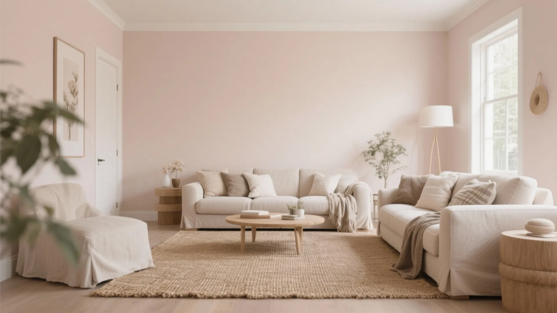 Textured jute rug on magnolia-toned floor