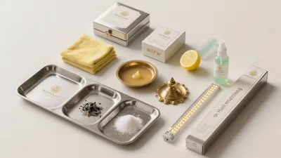 Luxury Bathroom Ritual Set with Gold Accent