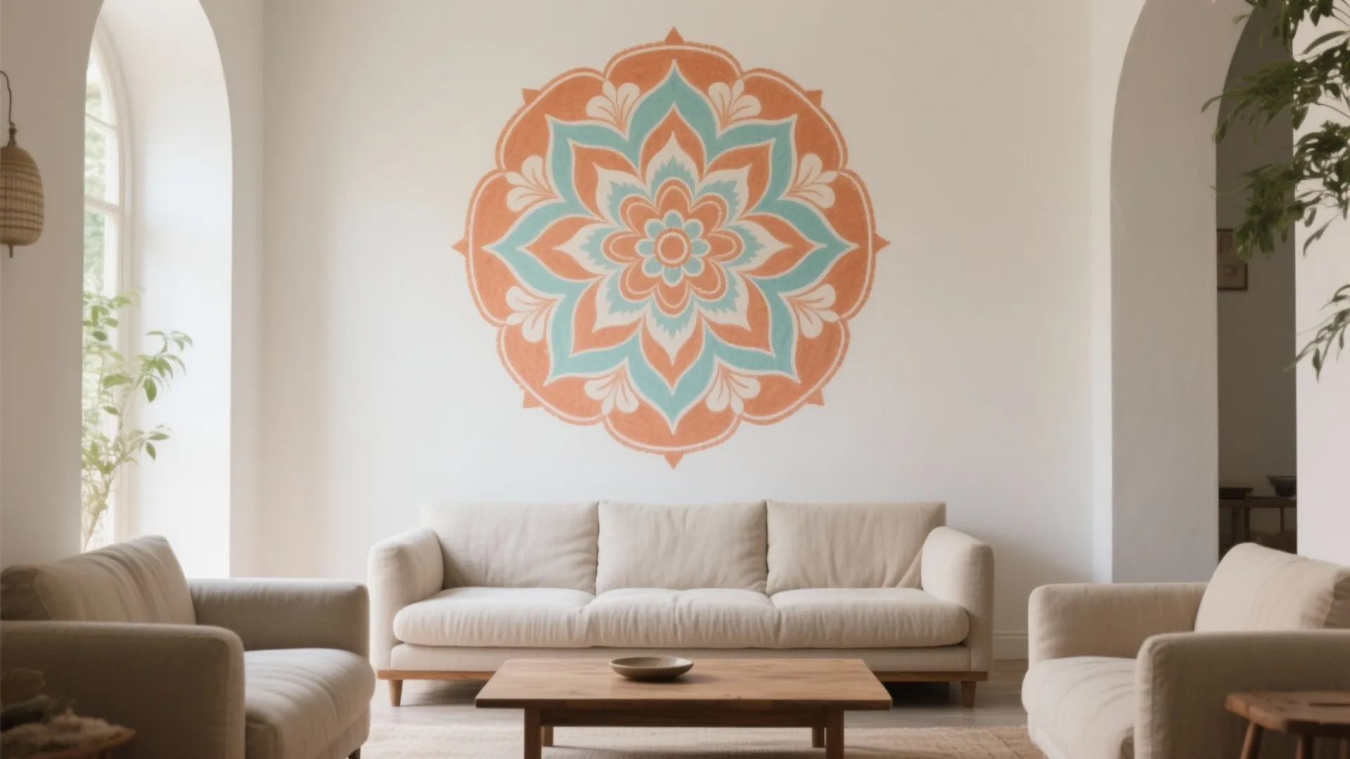 2) Hand-Painted Mandala Accent: One Bold Circle, Many Meanings