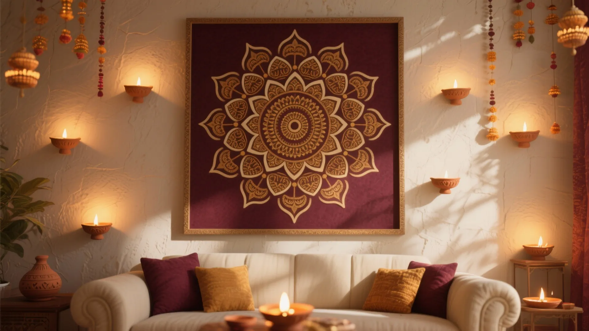 Statement Wall Art with Diyas