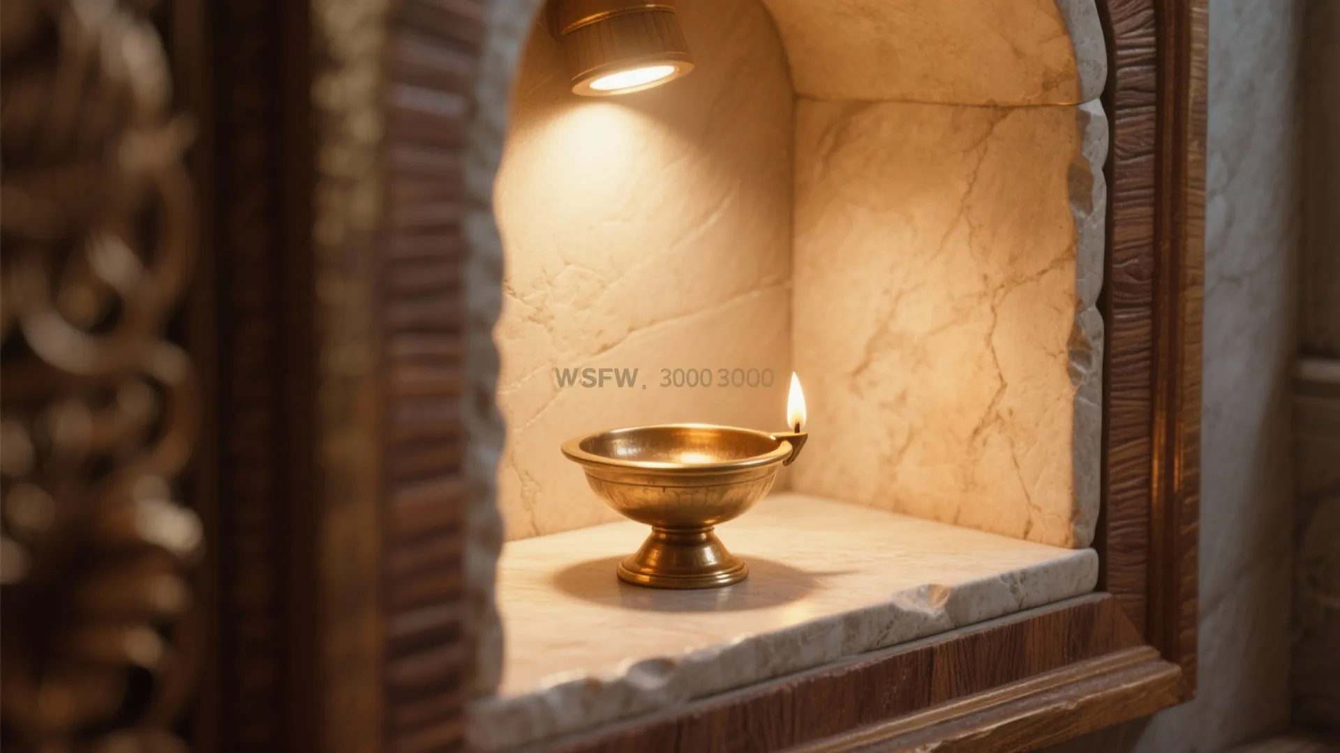 Recessed Alcove Mandir with Layered Lighting