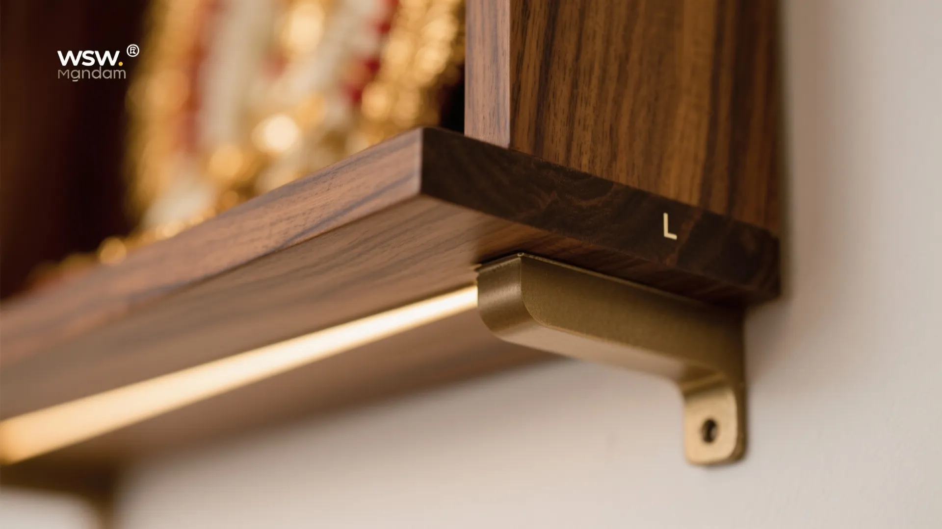 Minimal Wall-Mounted Wooden Mandir