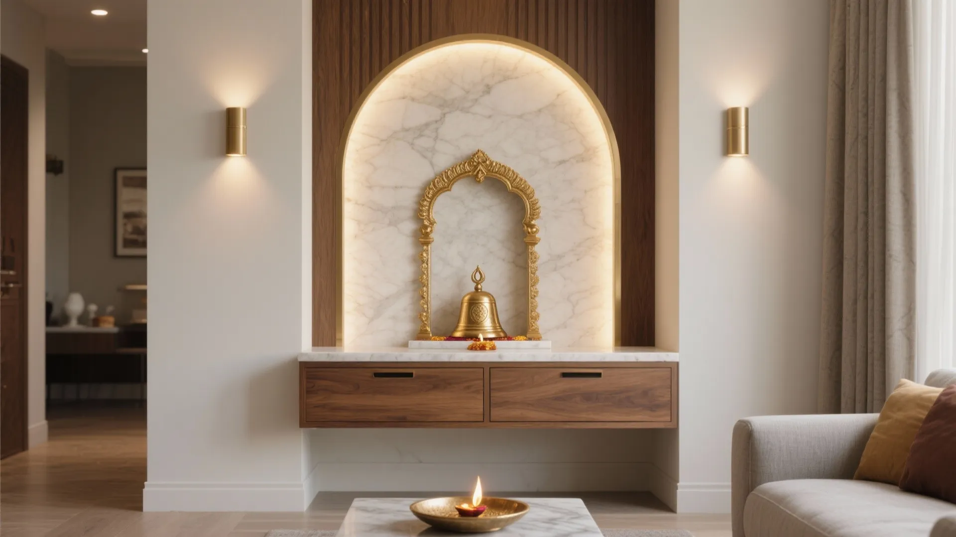 5 Latest Pooja Room Designs That Truly Fit Small Homes: I’m sharing the newest pooja room ideas I actually use in real projects—beautiful, Vastu-aware, compact, and apartment-friendly.