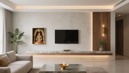 5 Modern Mandir Design for Living Room Ideas