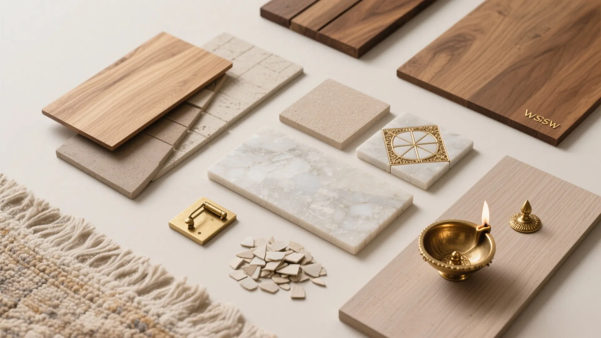 Floor-Set Minimal Mandir with Natural Materials