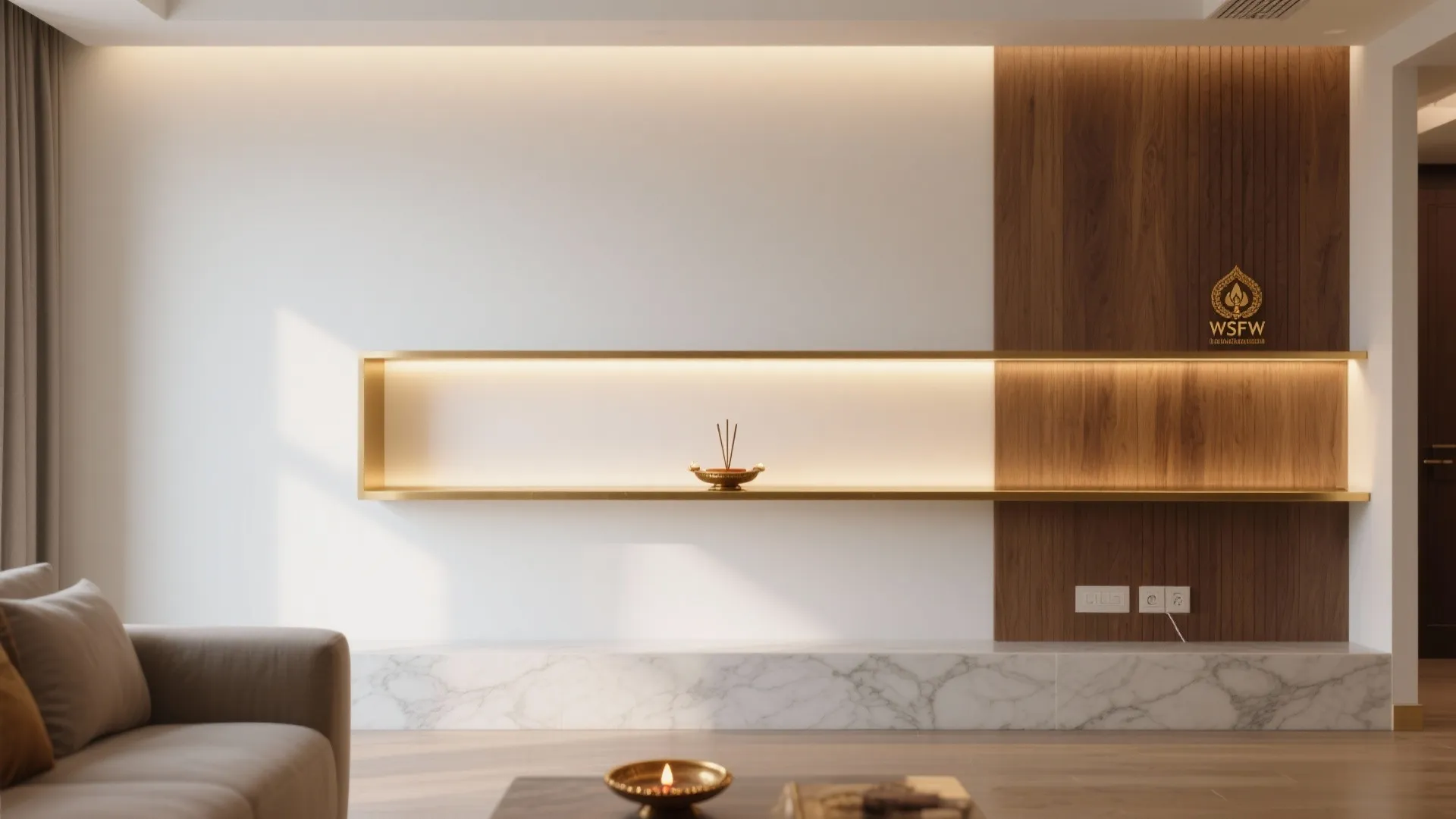 Minimal Mandir Wall Niche