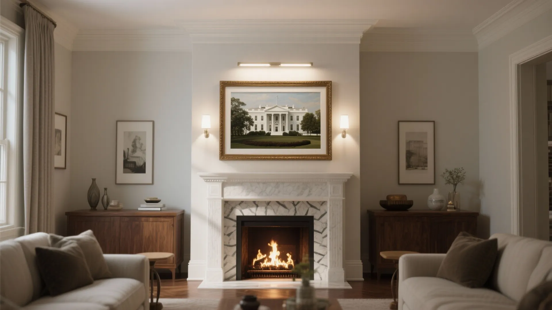 1. Centerpiece over the mantel