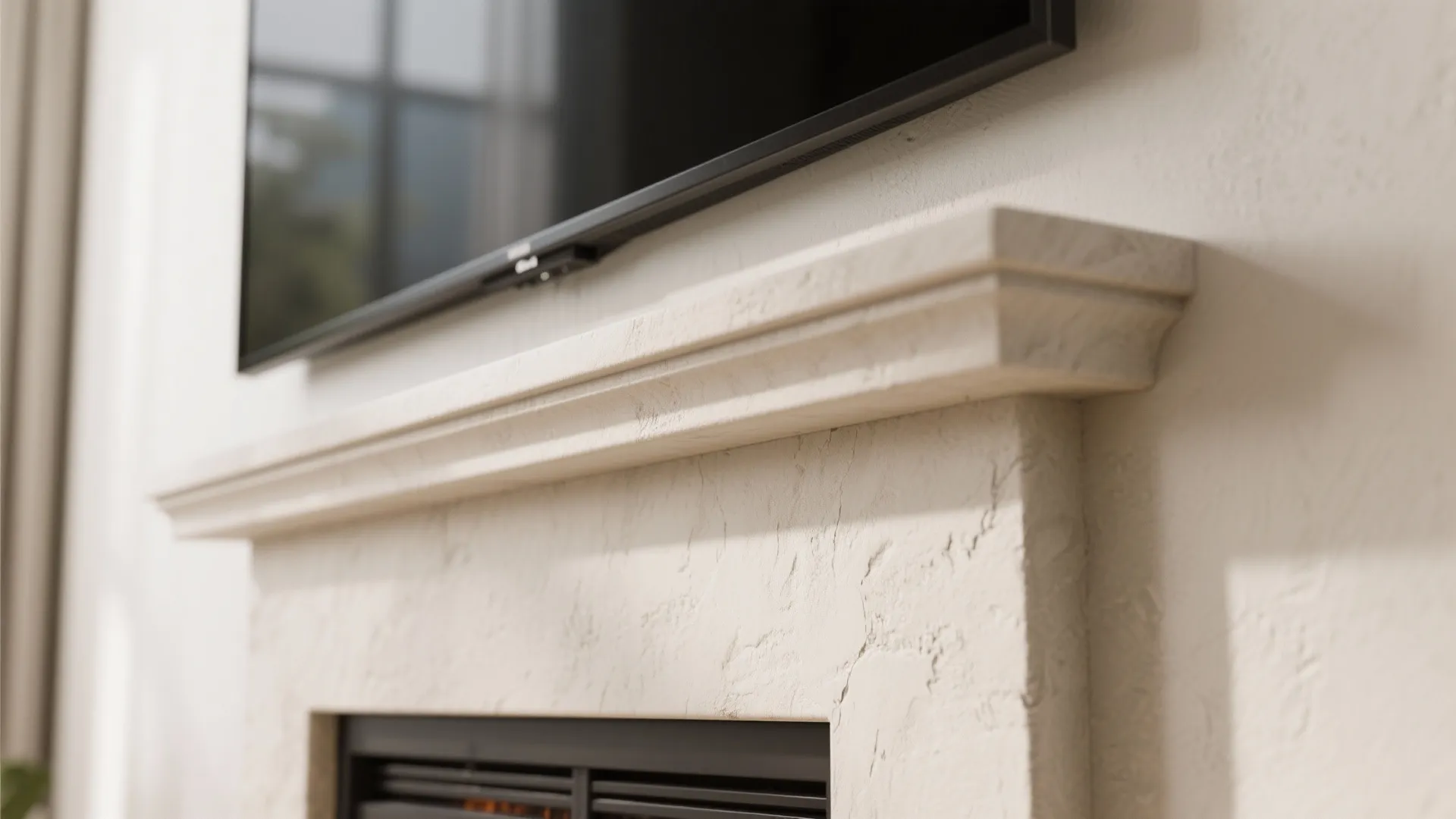 Above a fireplace (or faux mantel) with heat-safe planning
