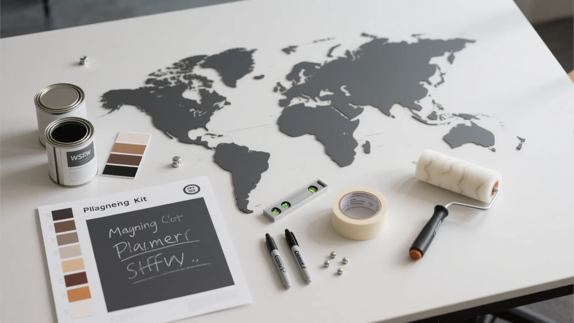 Map Mural + Magnetic/Chalk Paint Combo