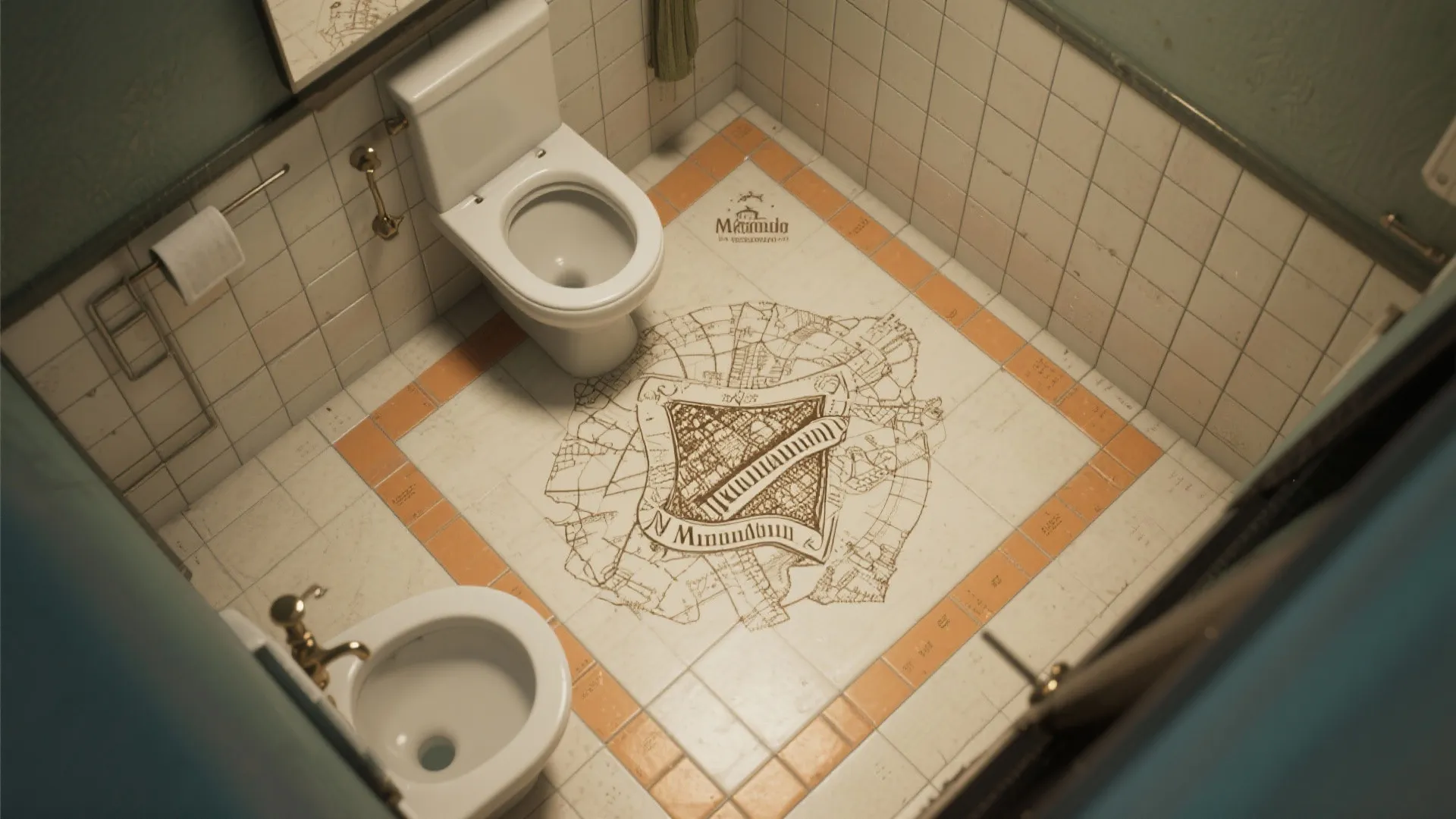 4. Moody Tile Patterns & Marauder's Map Floor