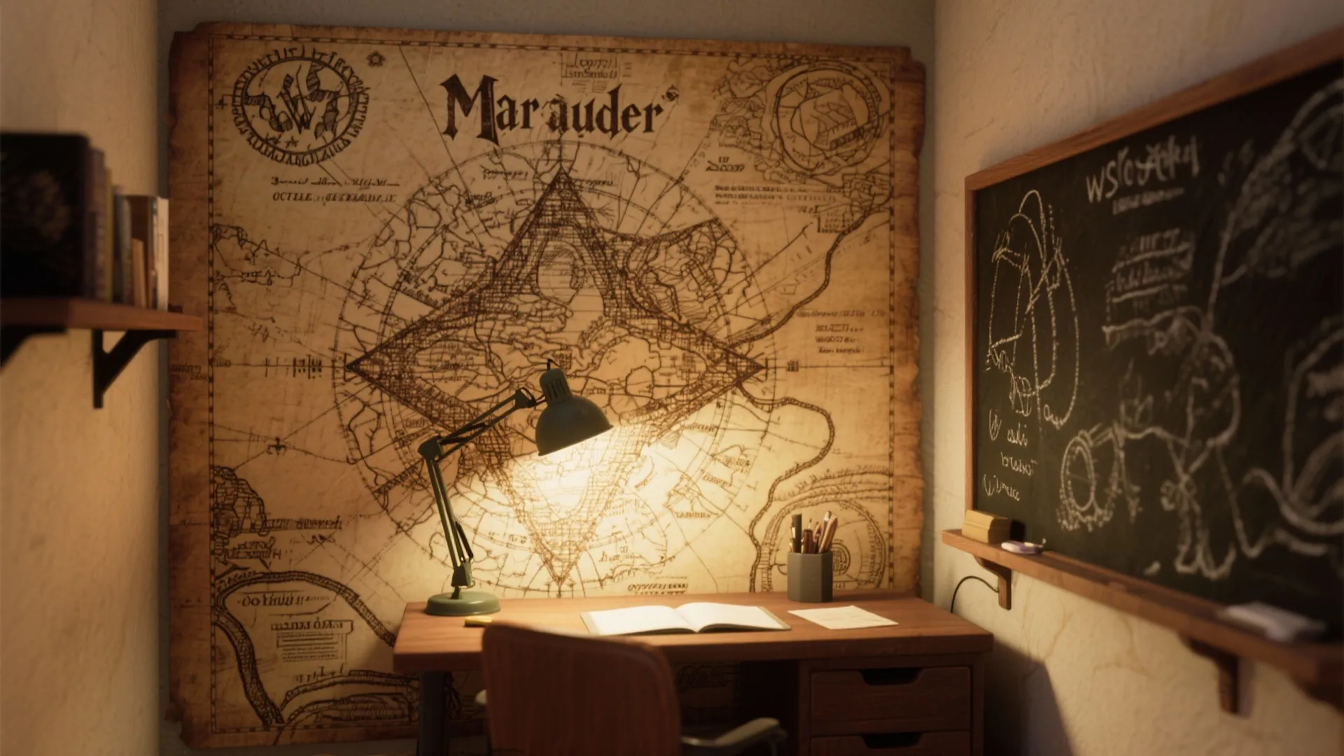 4. Marauder’s Map Mural and Interactive Walls