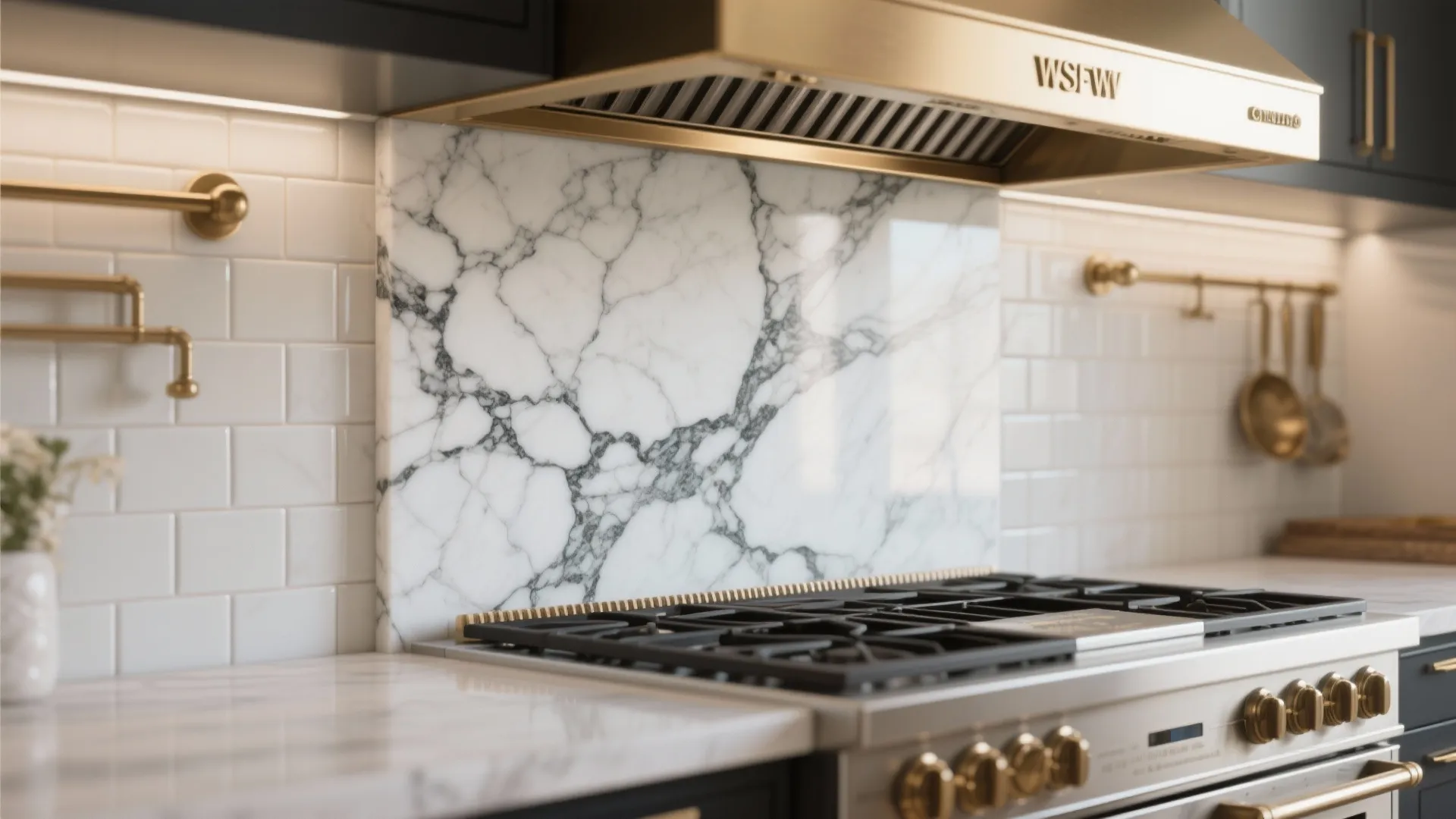 Contrasting Veined Marble Accent