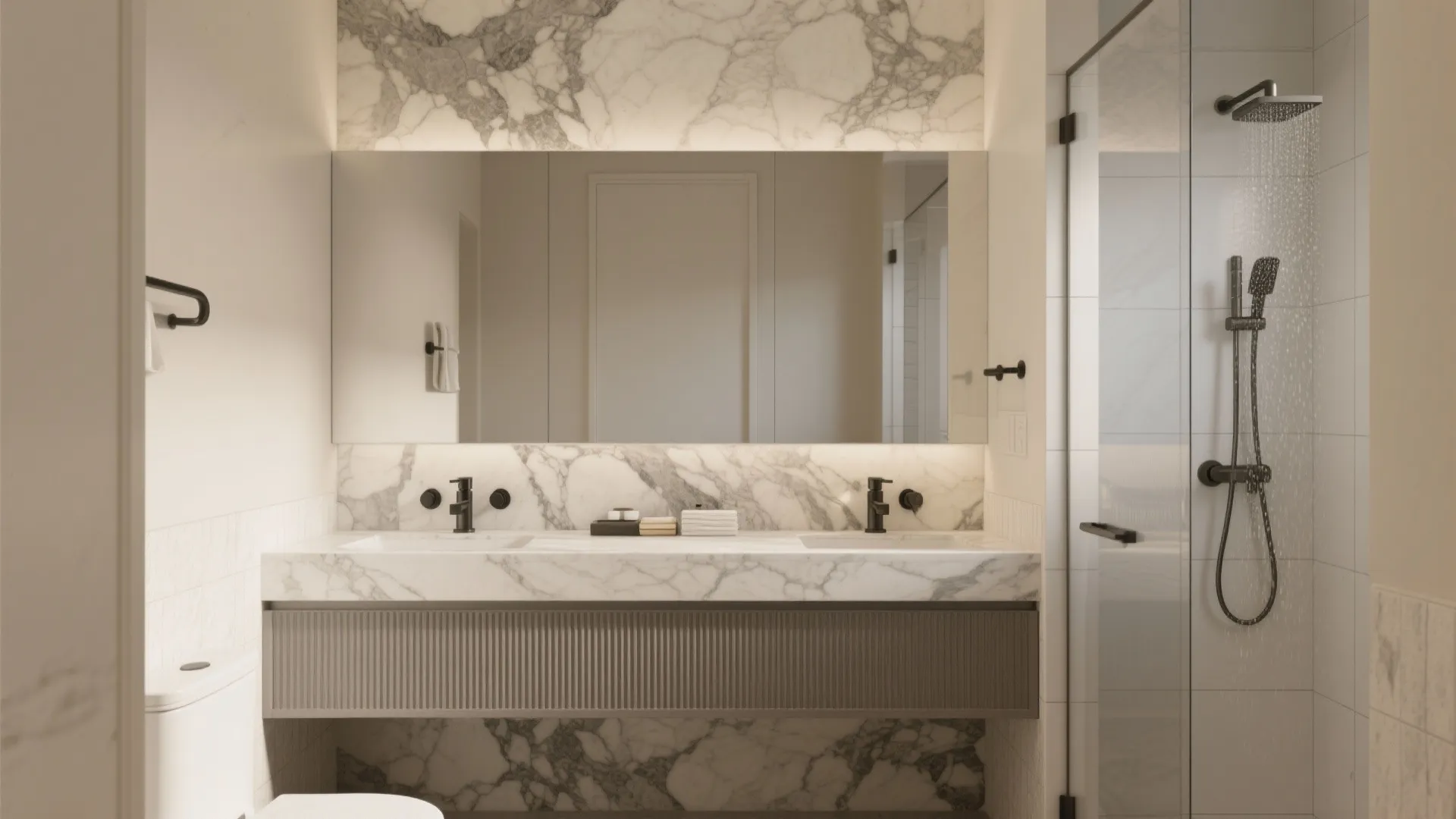 A Real-Stone Accent Wall, Balanced by Porcelain