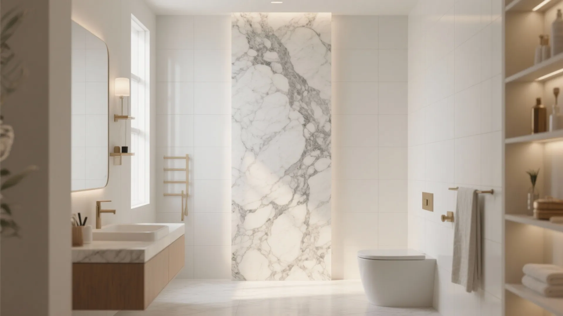 3. Marble Accent Wall