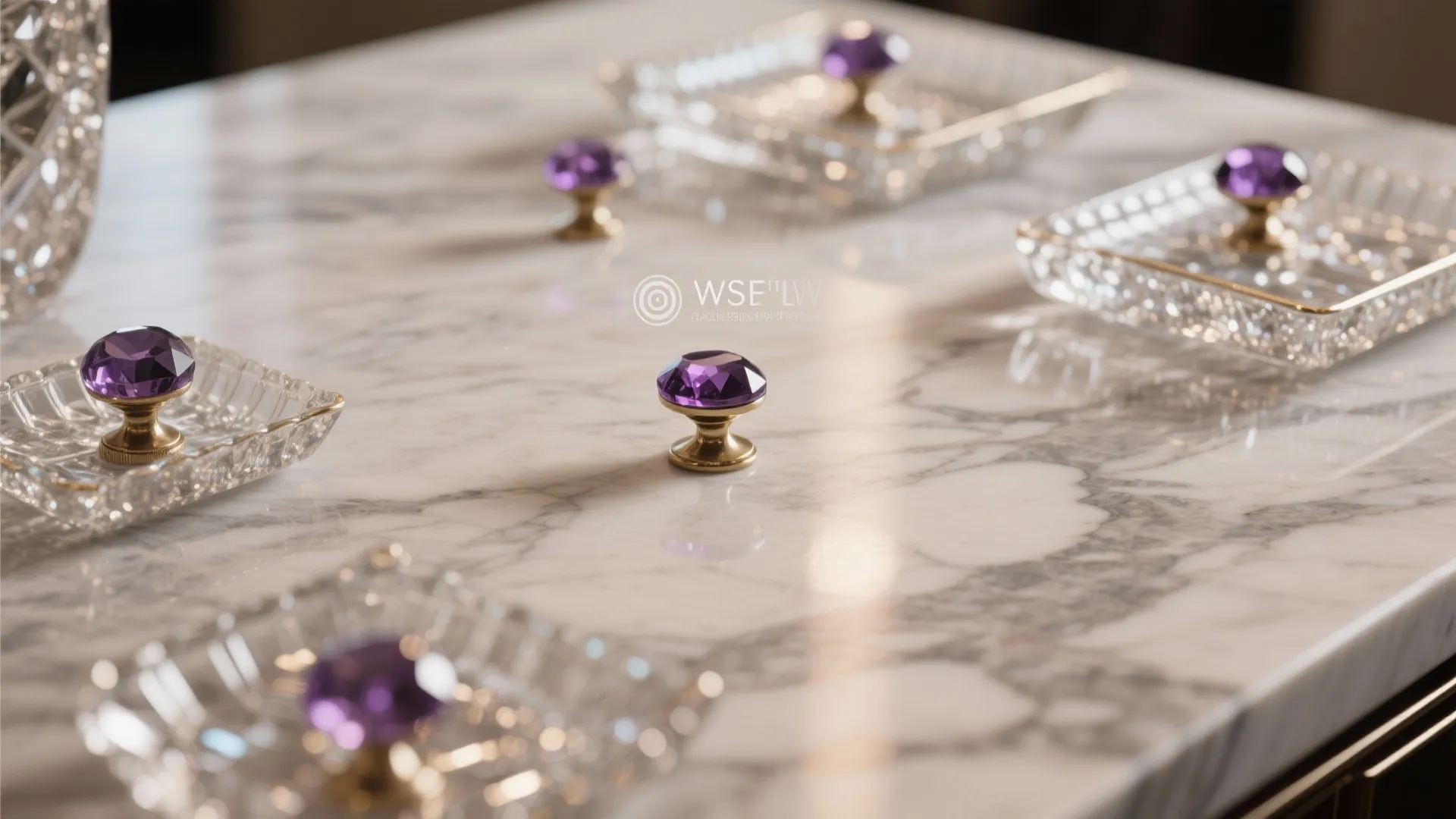 7. Warm Grey Marble with Amethyst Accessories