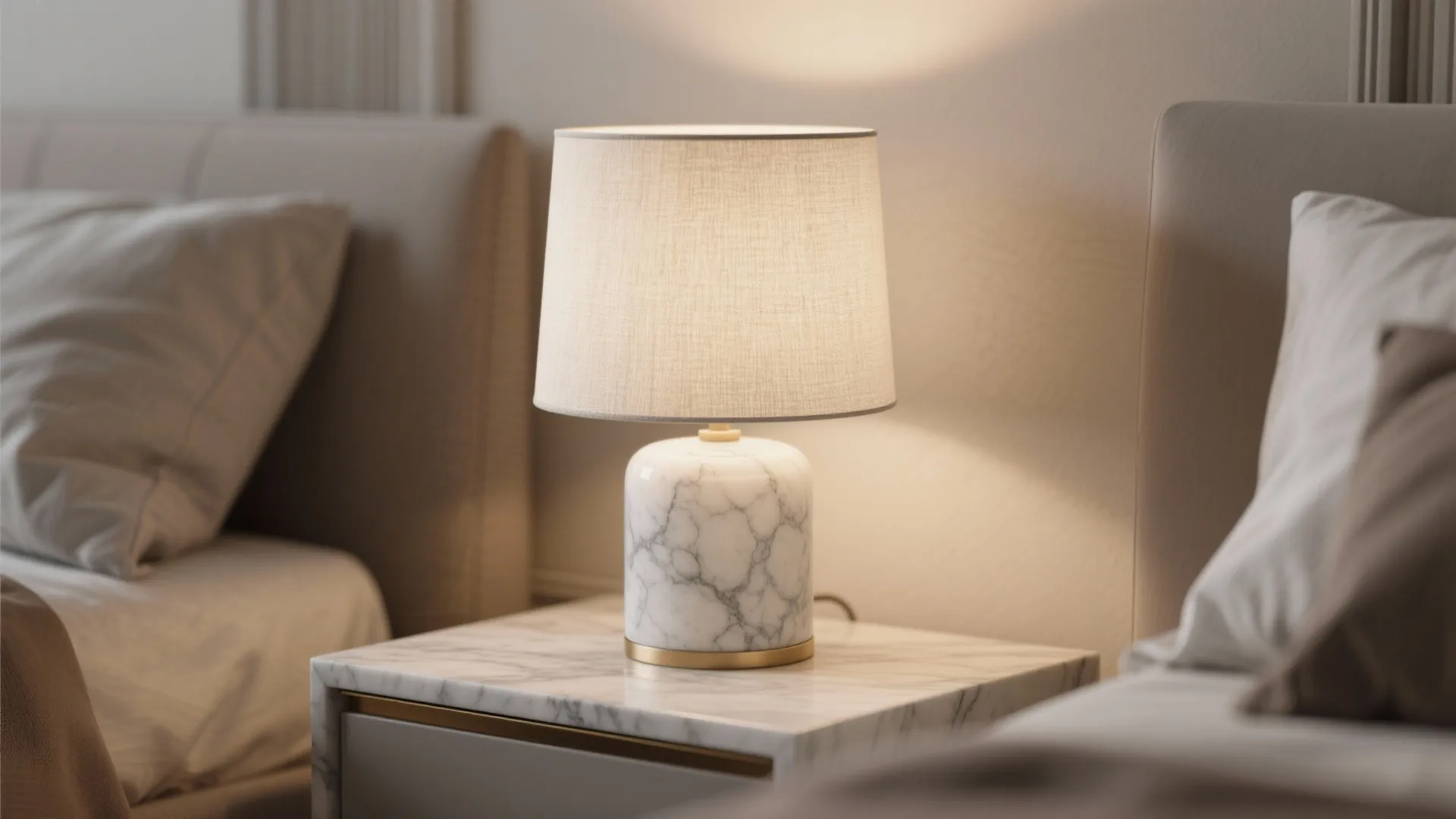 2. Minimalist Marble Base Lamp