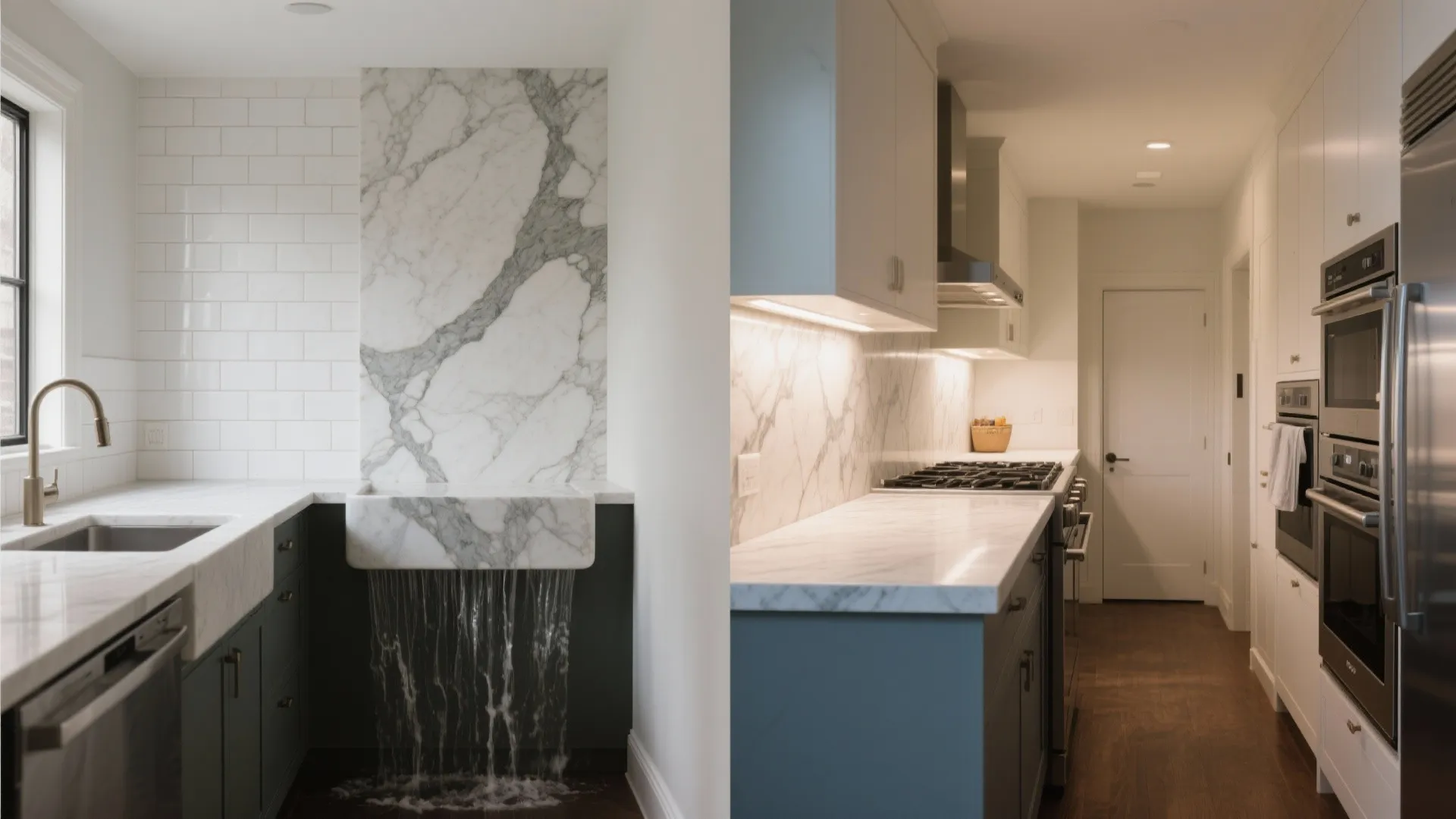 Marble accents with restraint