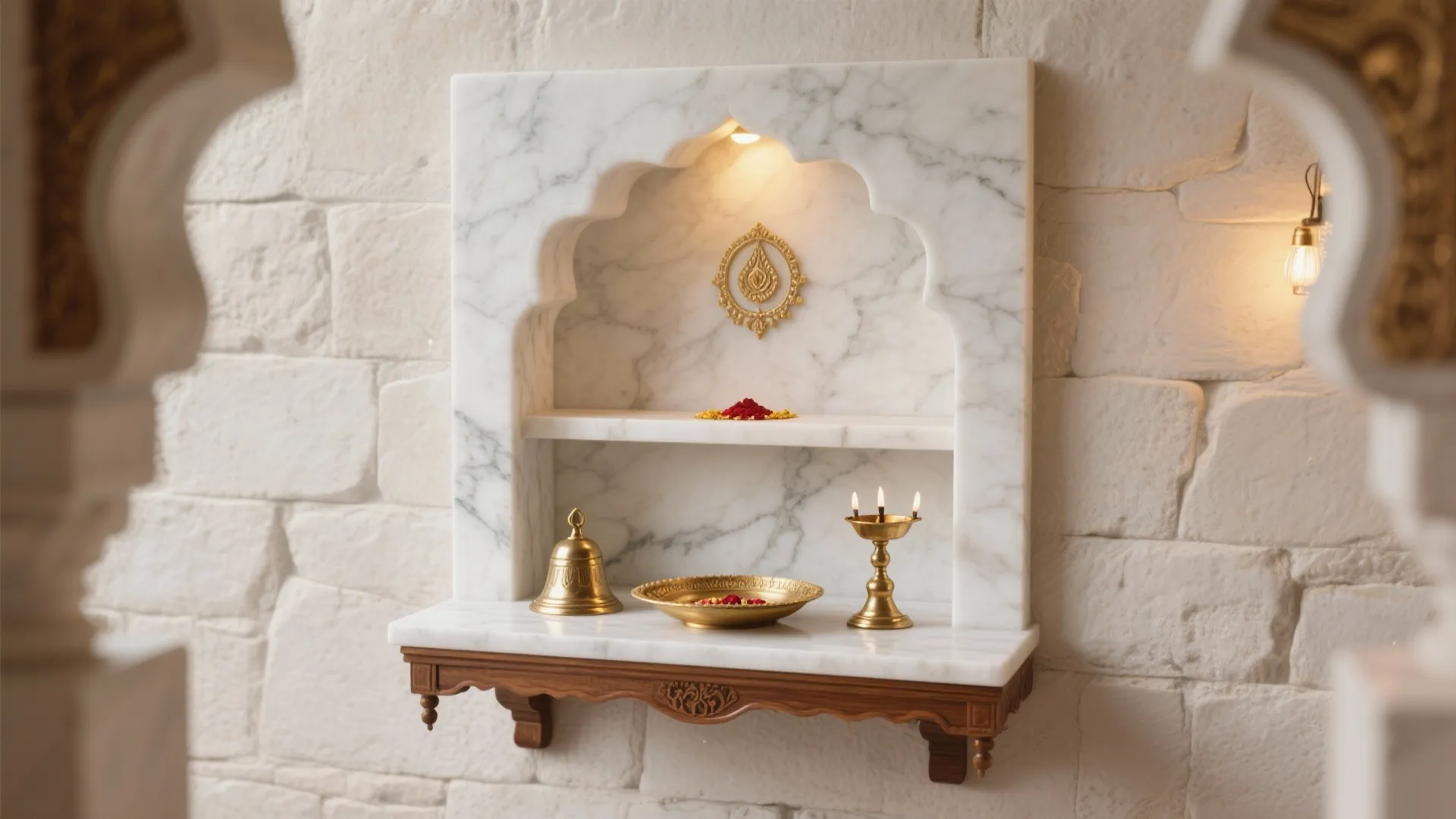 Marble and Brass Altar (Classic, Calm, and Heat-Resistant)
