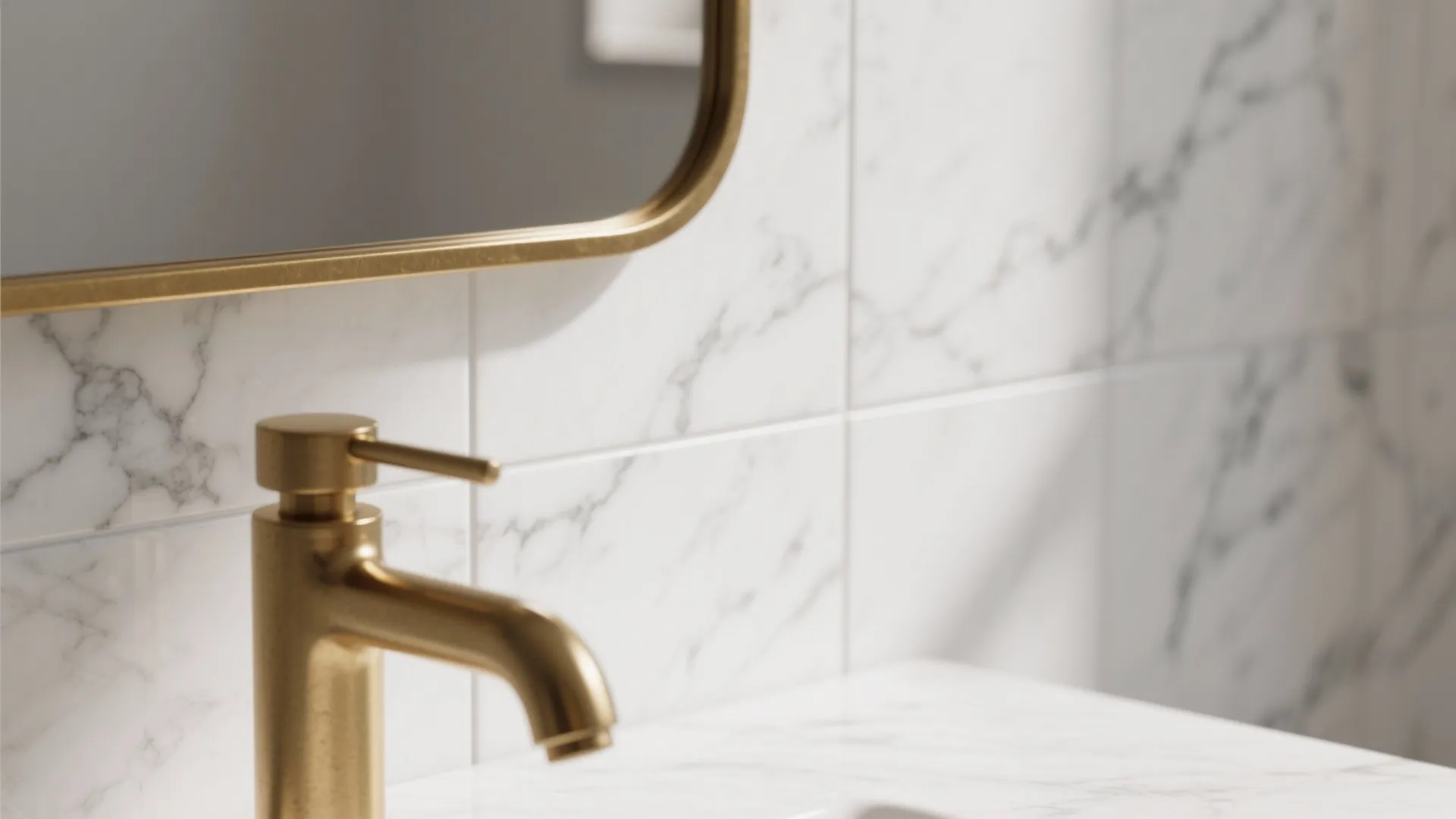 Minimalist Marble + Warm Brass Accents