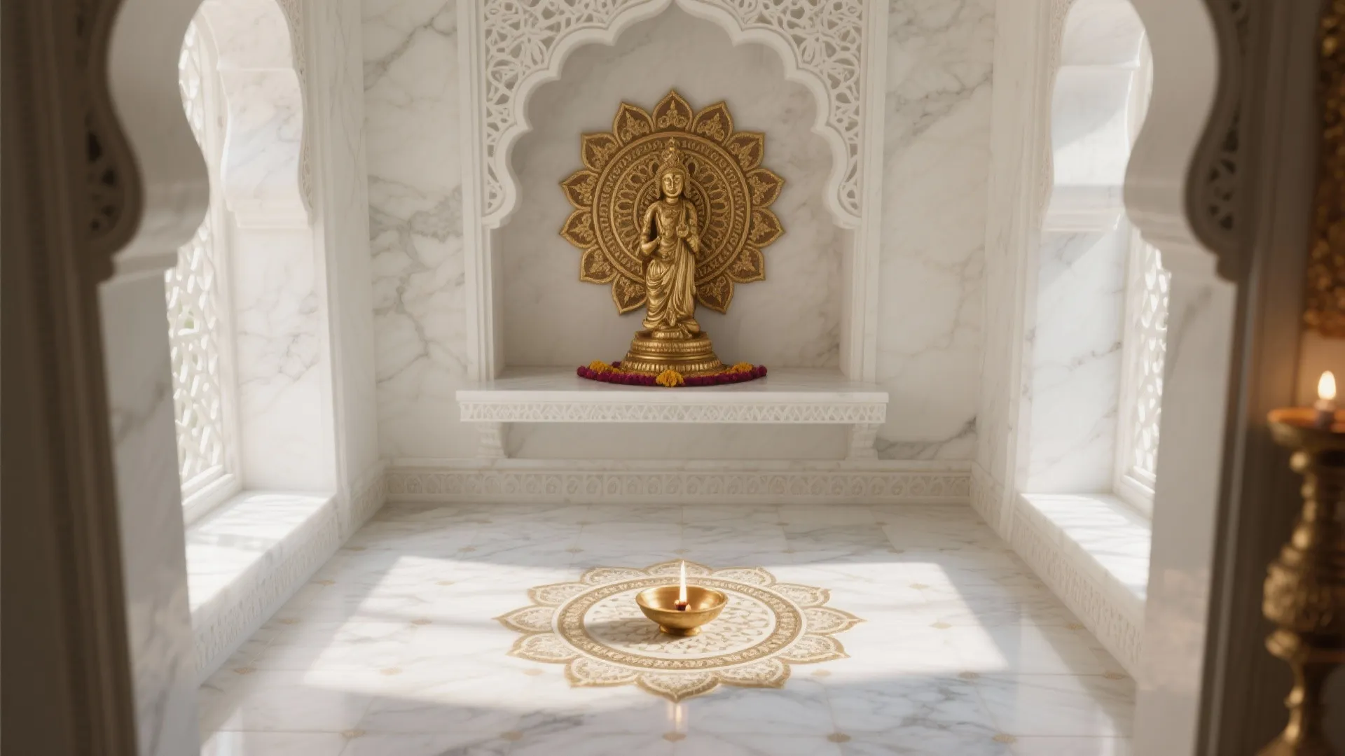 Marble With Brass Inlay: A Timeless Mandala