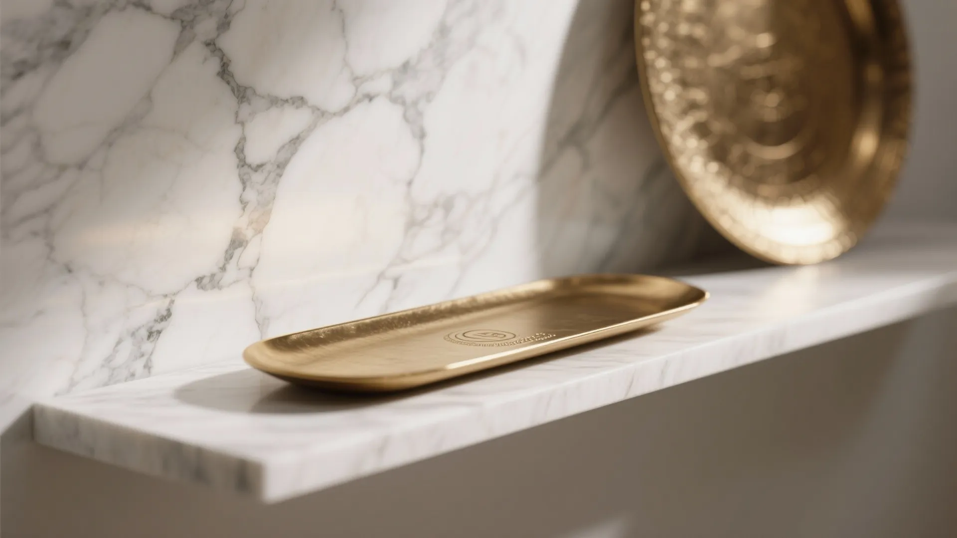 Minimalist marble mandir niche