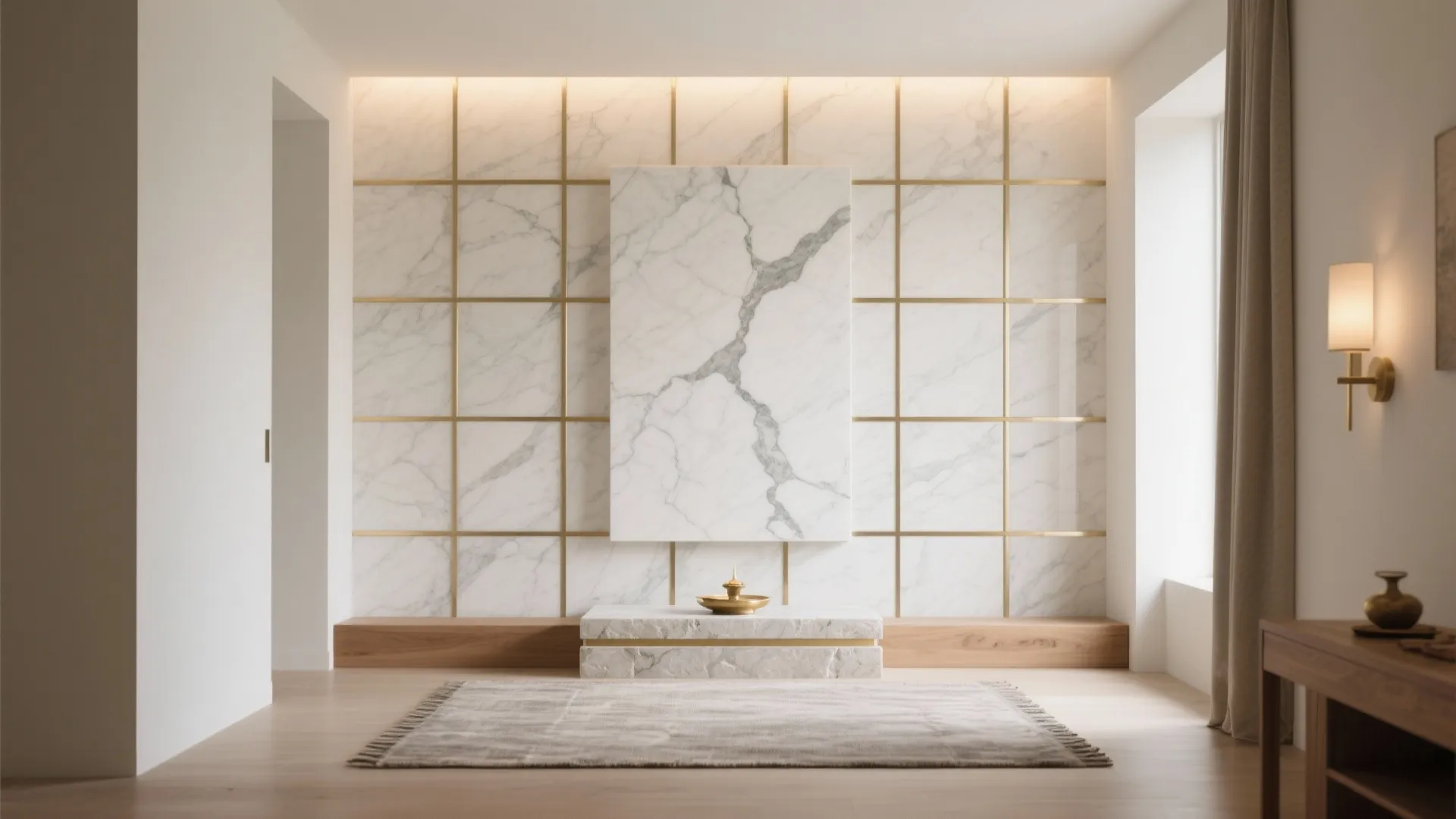 Marble and Brass Altar Wall