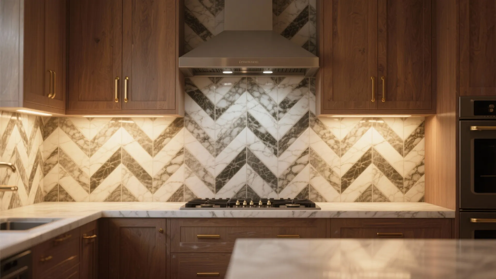 3. Marble mosaic chevron