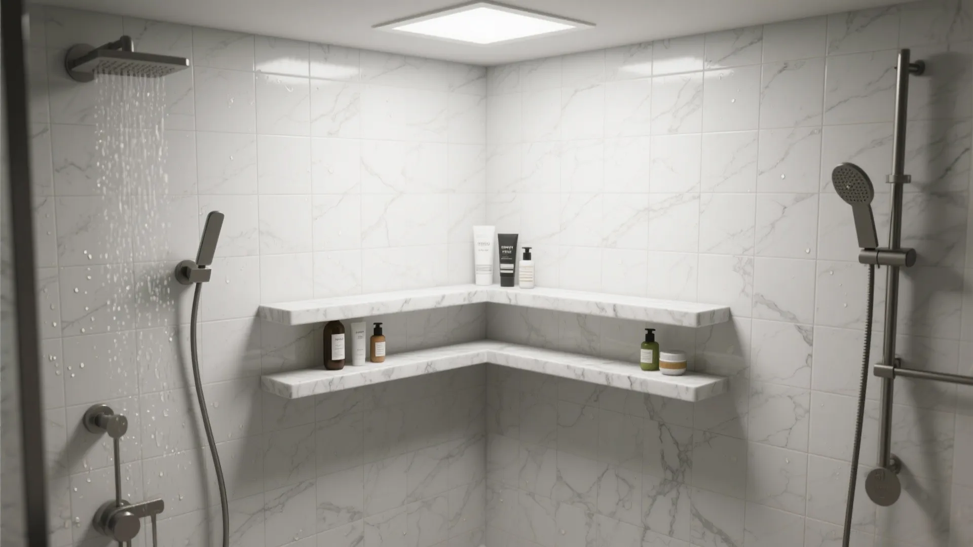 4. Marble Shelves and Corner Ledges