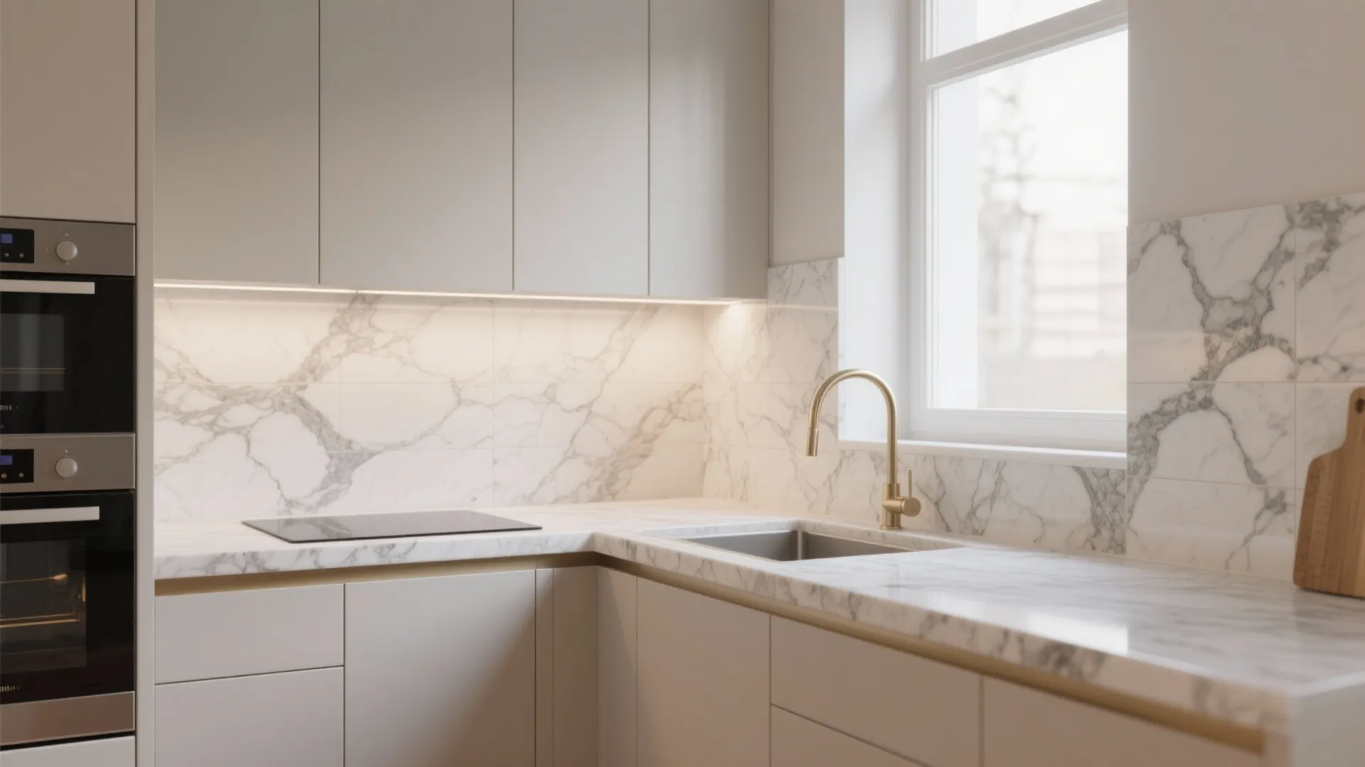 6. Marble Slab Meets Tile