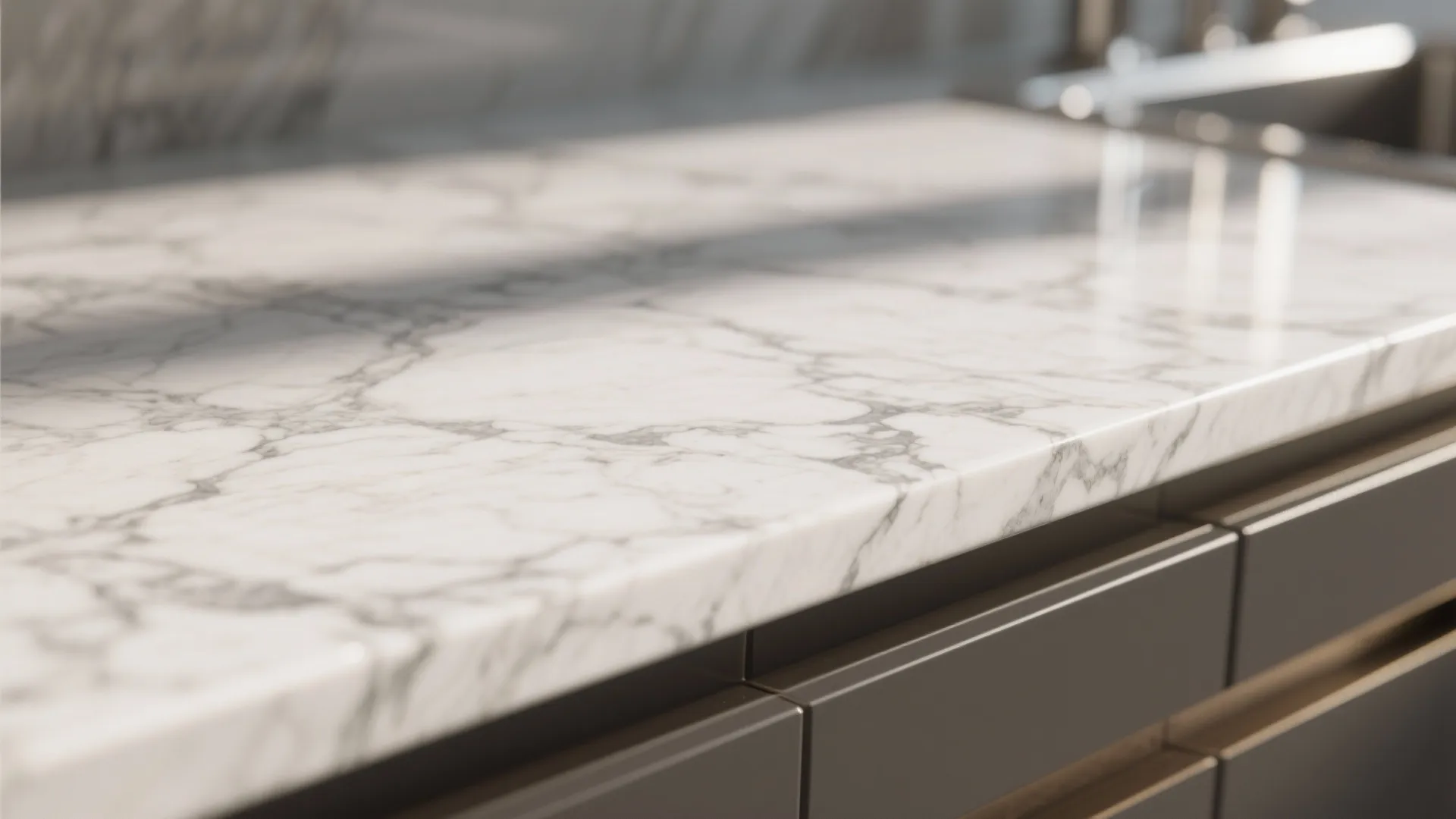 6. Marble (or Faux) Countertops