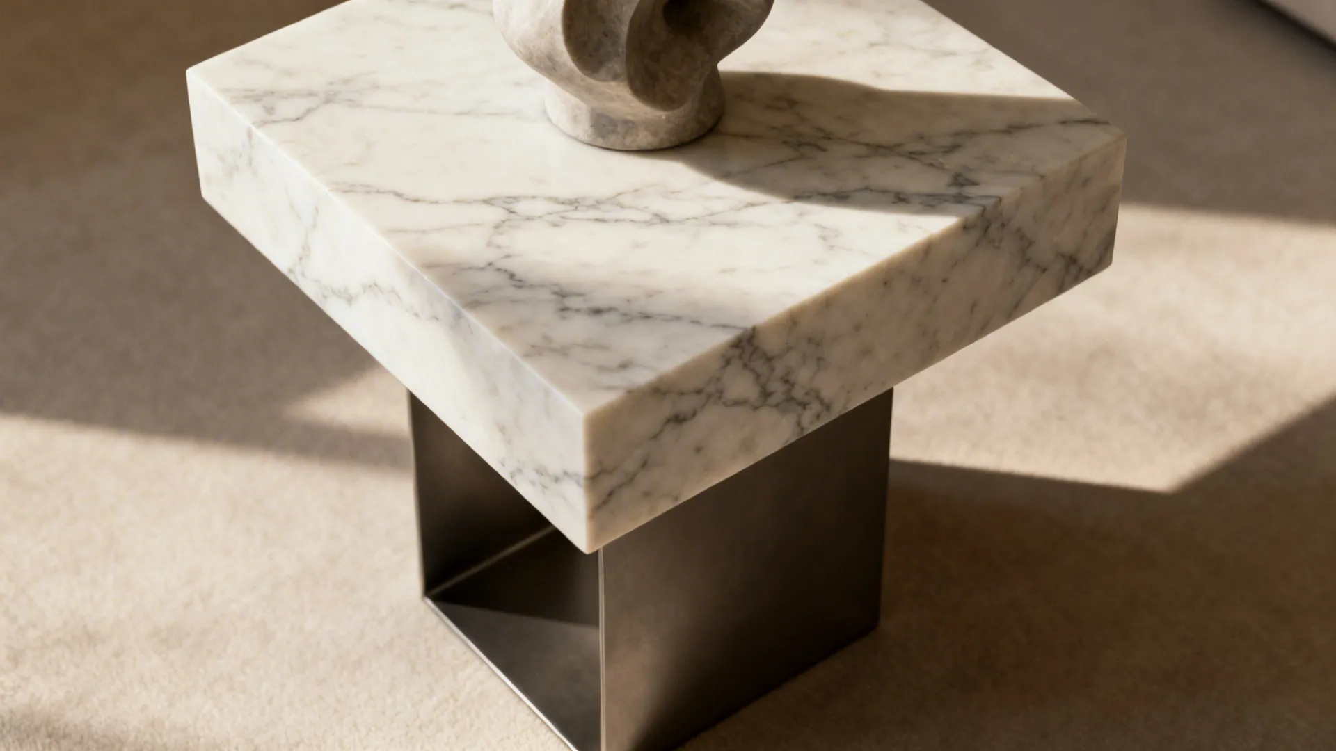 3. Marble-top cube end table