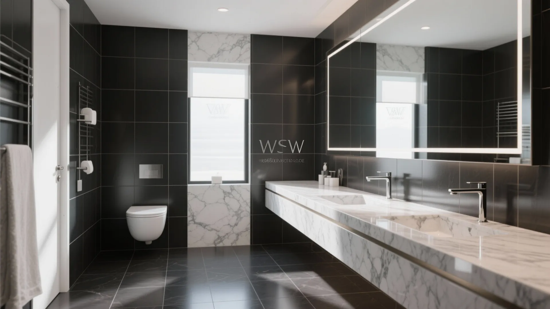 Marble and Dark Tile Combinations