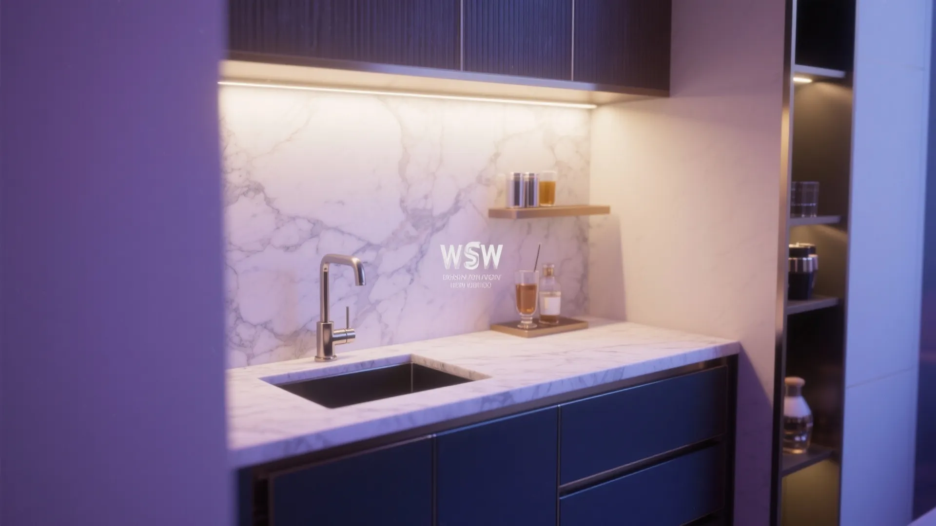 10. Luxe Marble Drink Station