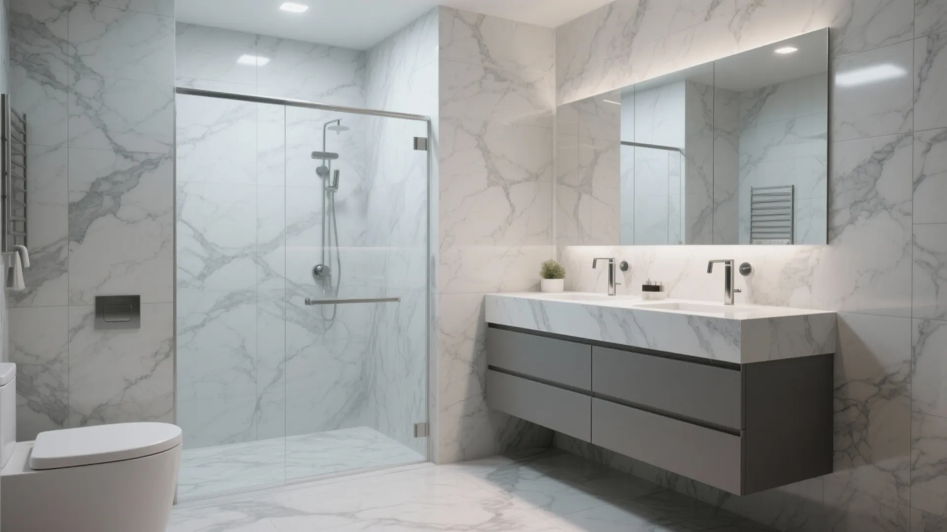 5. Marble-Effect Porcelain