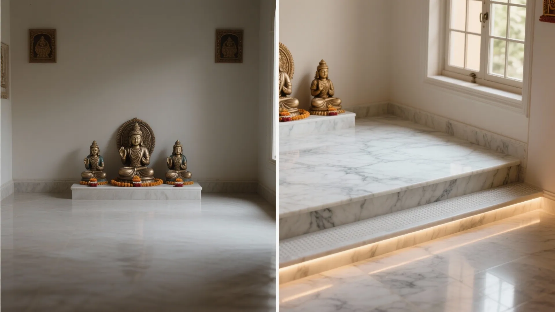 Honed Marble Flooring and Safe Elevation