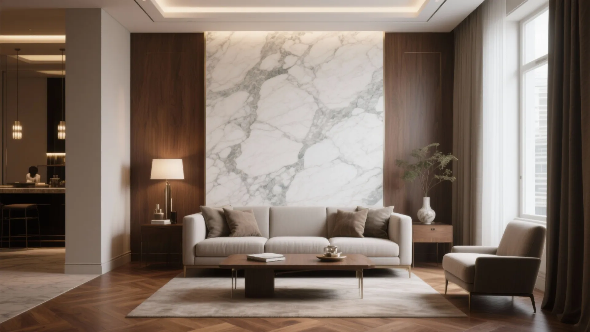Marble Wall Panels: 5 Small-Space Ideas: How I used marble wall panels to make compact living rooms feel luxe and cozy