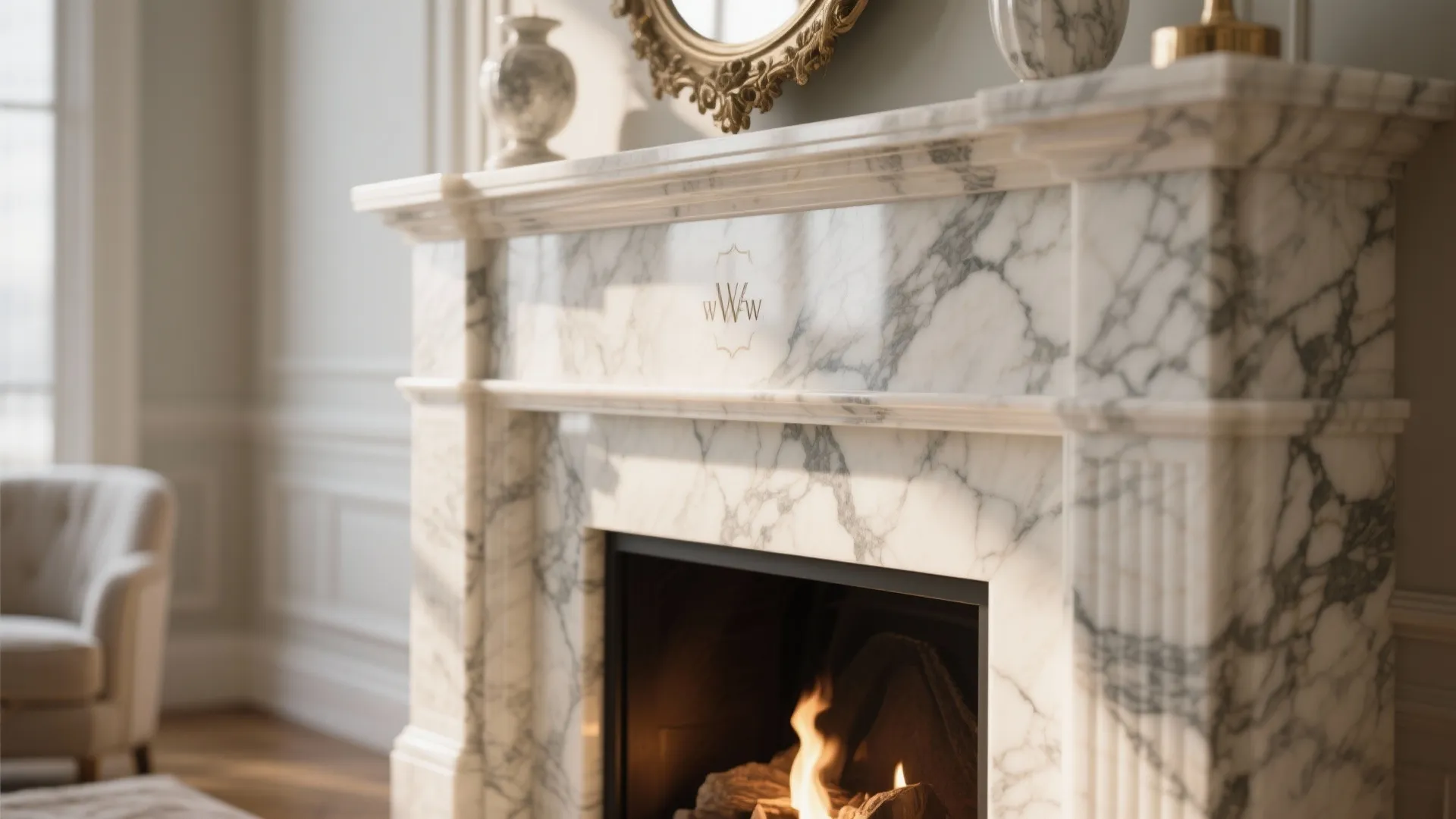 2. Marble Fireplace Surround