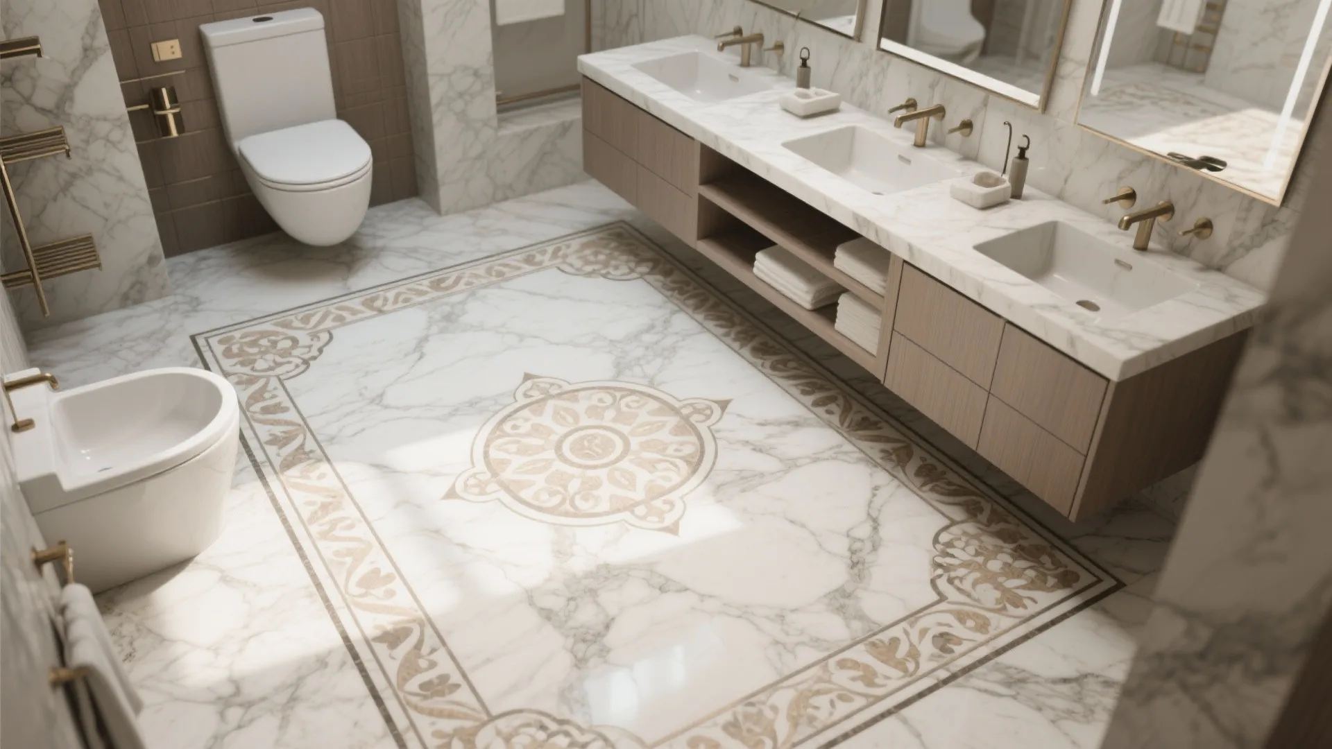 5. Marble Floor Accents