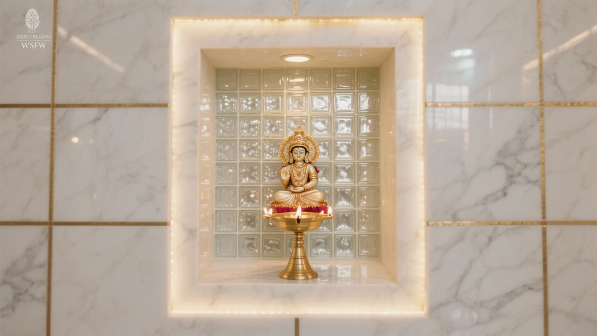 Luminous Marble + Glass Tile Back Panel