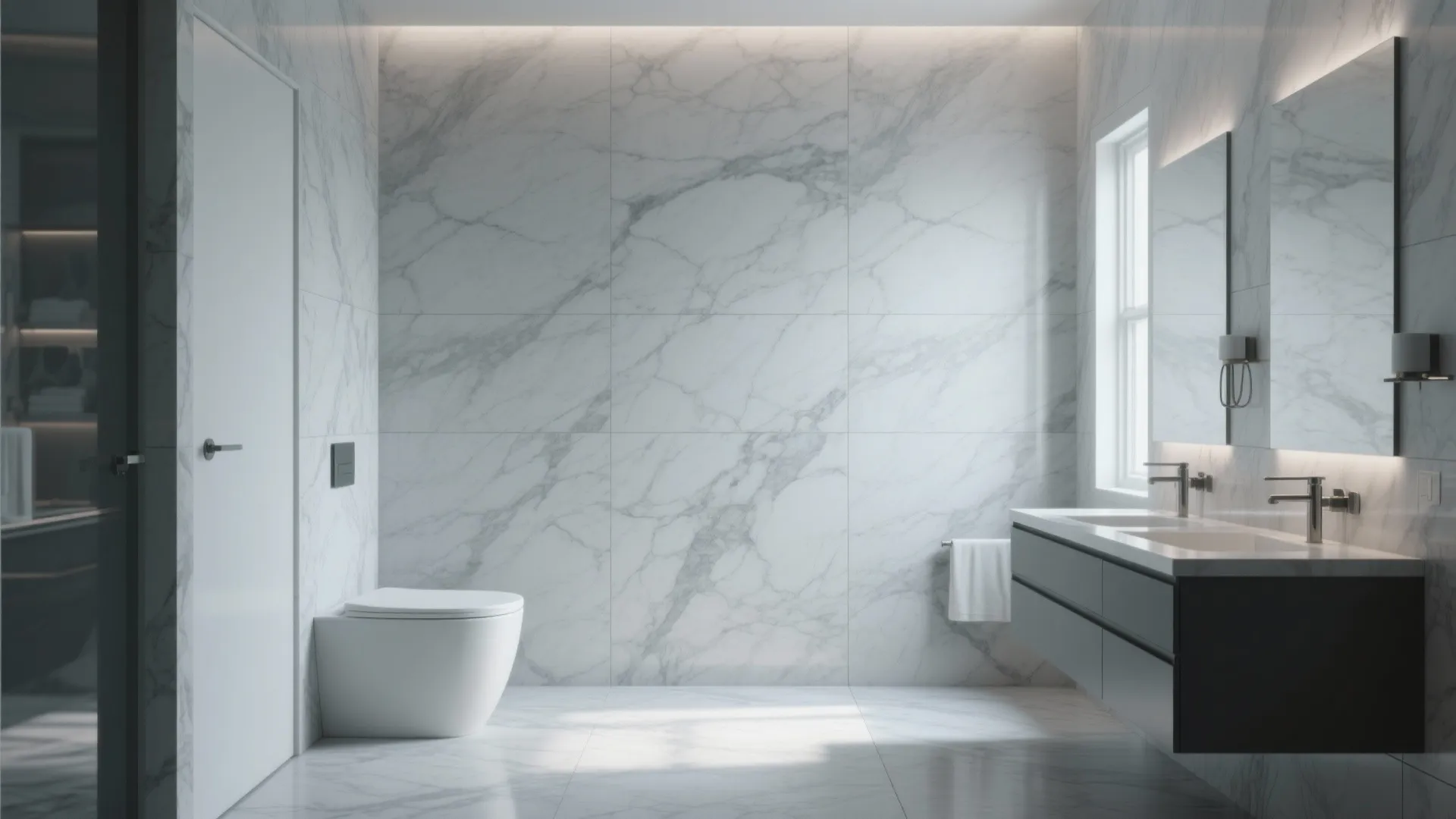 Marble-Effect Grey Tiles