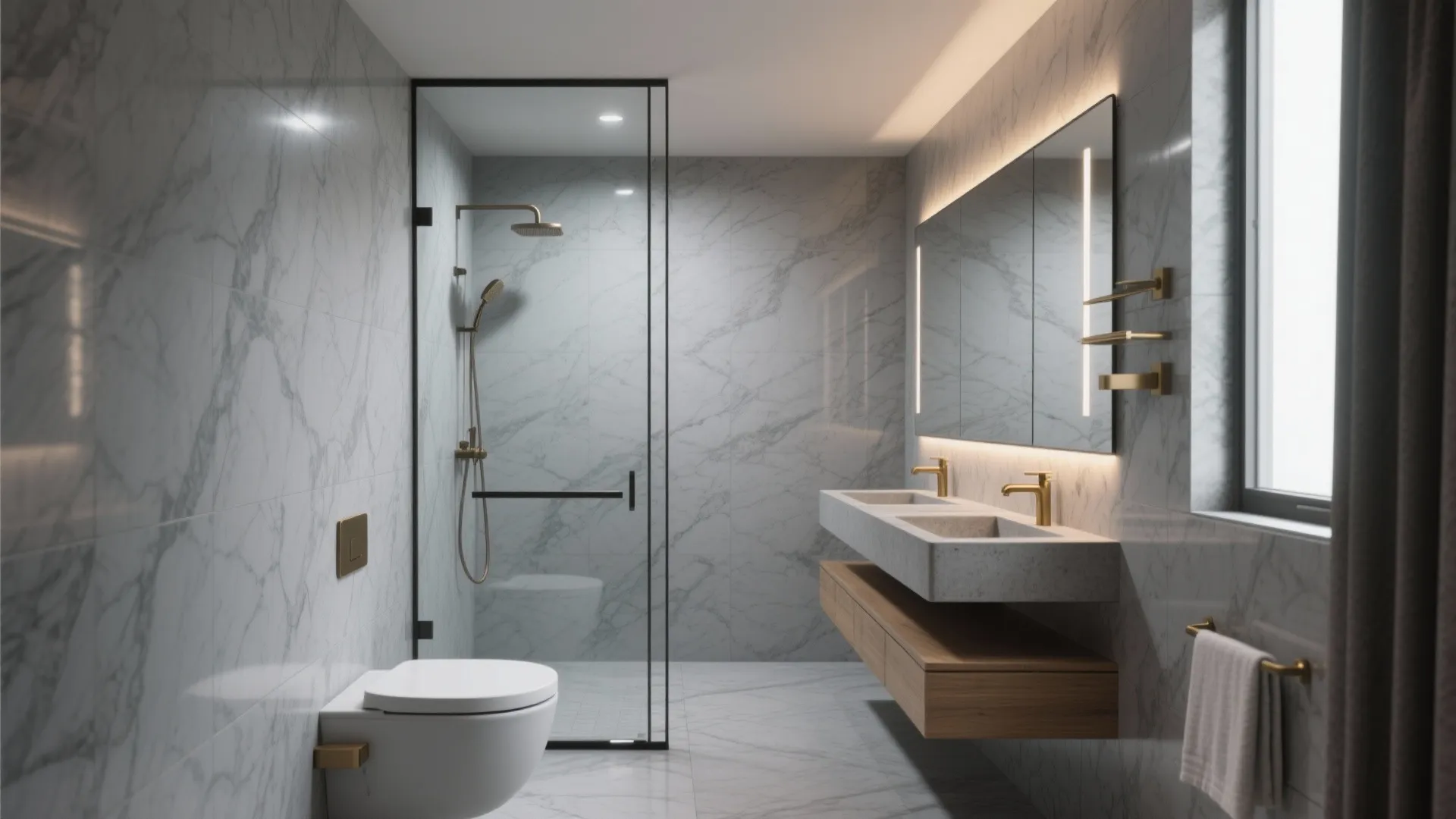 Marble Grey Bathroom Ideas — 5 Inspo for Small Spaces: Chic marble grey bathroom designs that maximize style and function in compact homes