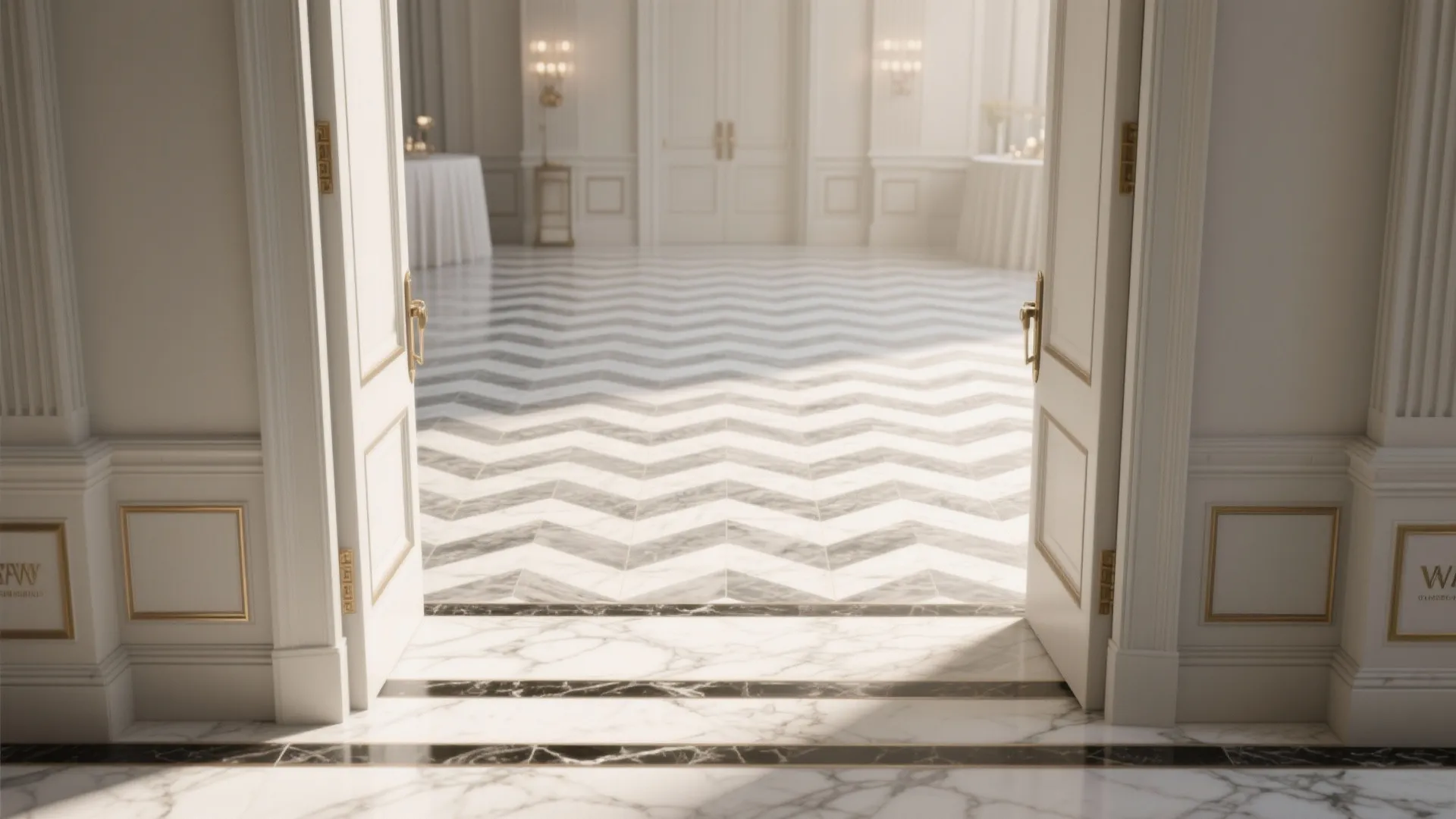 Marble Herringbone Sets the Tone