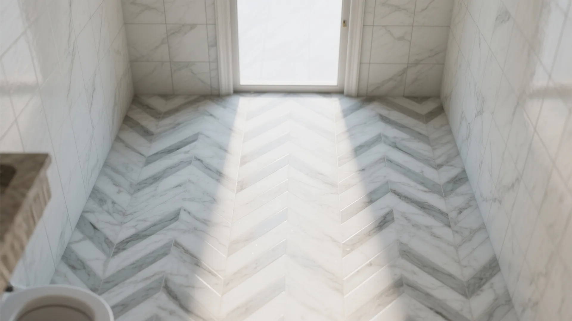 Herringbone and chevron marble patterns for movement