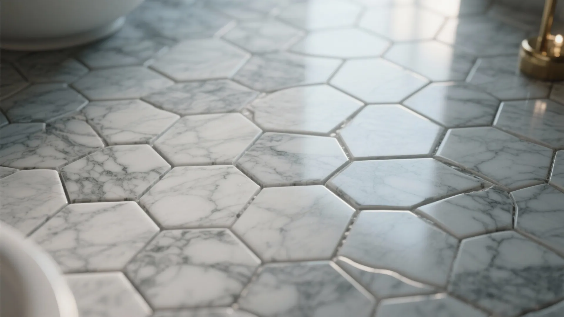 2. Marble Hex Mosaic Floors