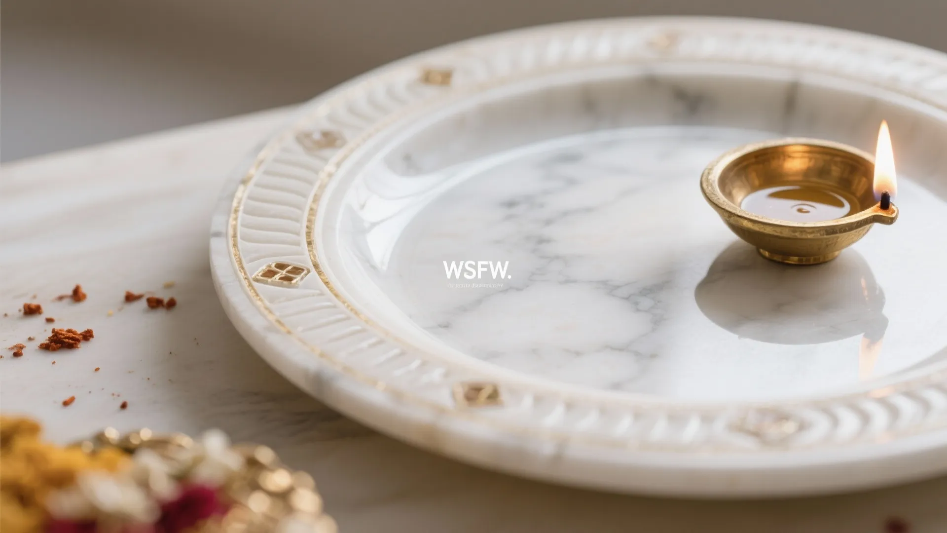 Marble Inlay Thali, Tone-on-Tone