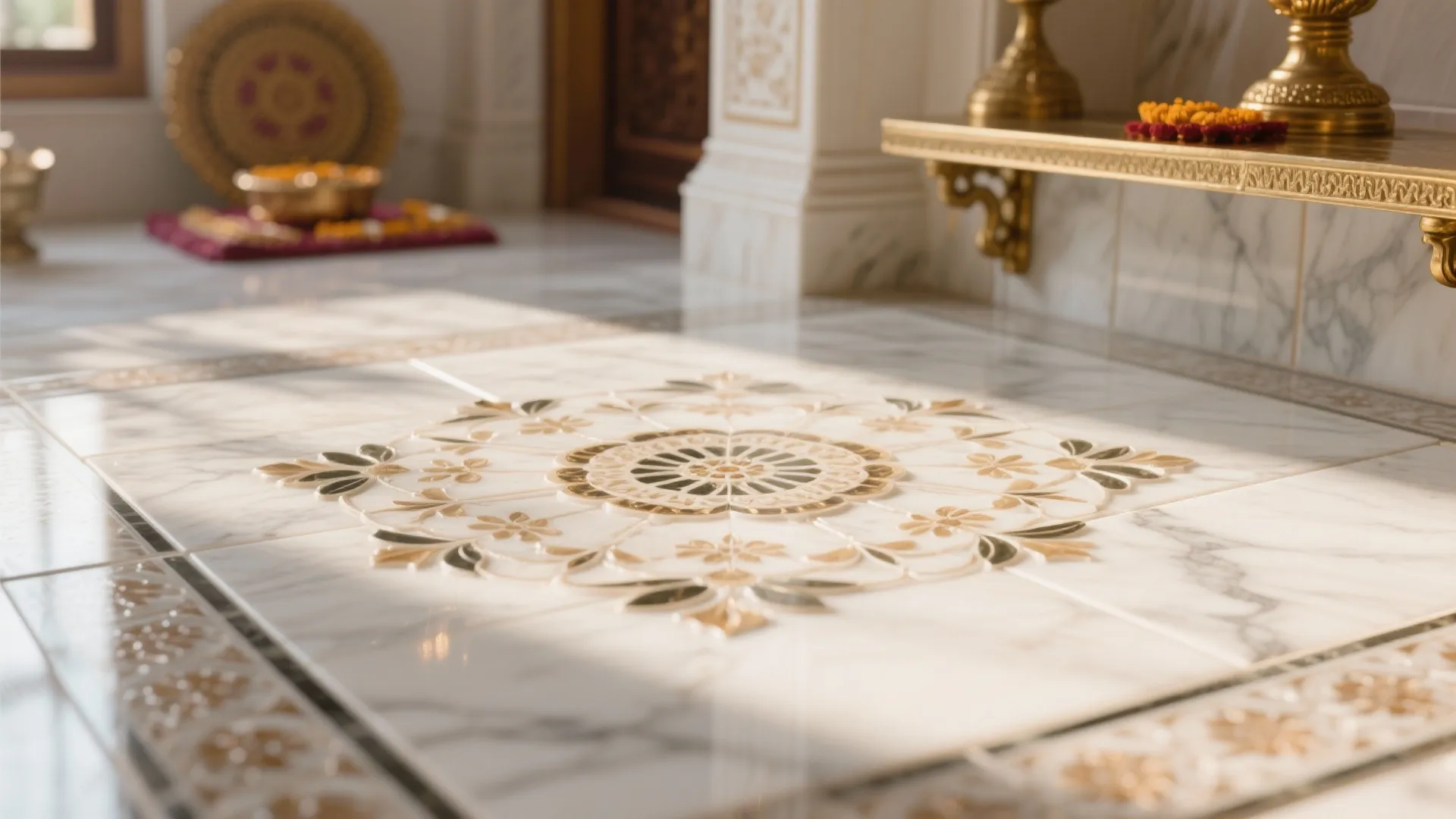 1. Intricate Marble Inlay Tiles