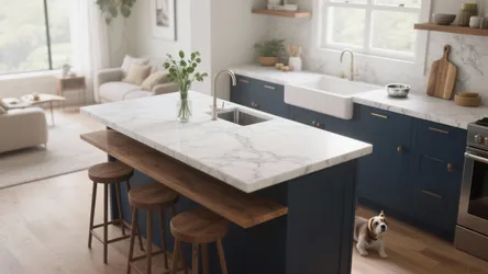 5 White Marble Island Kitchen Ideas