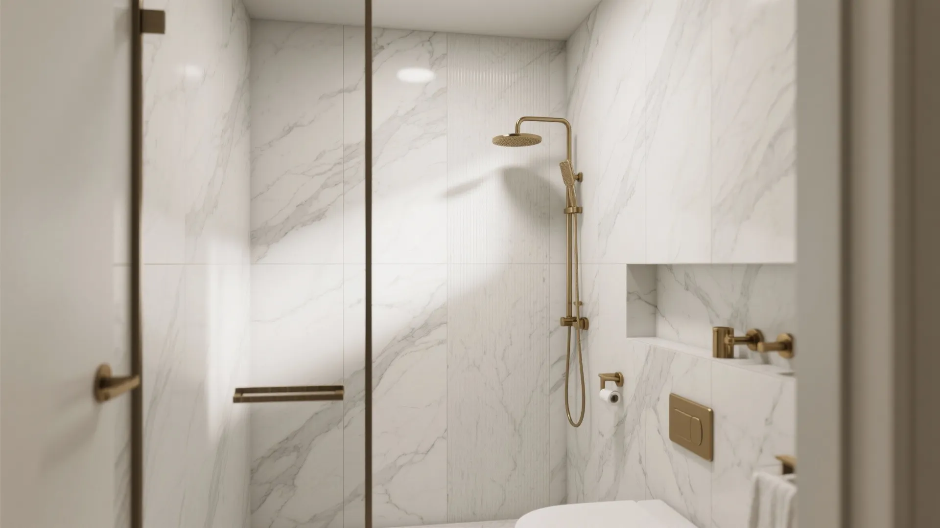 Marble-look large-format for grout-light luxury