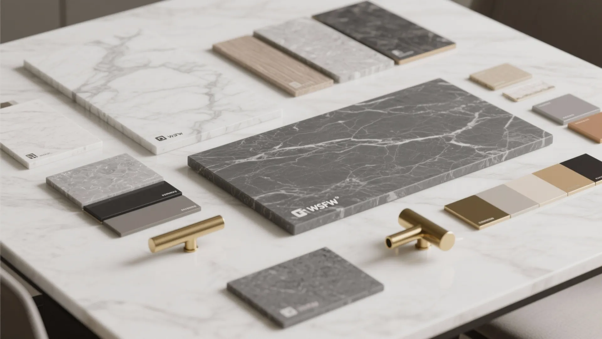 4. Compact gray marble-look table