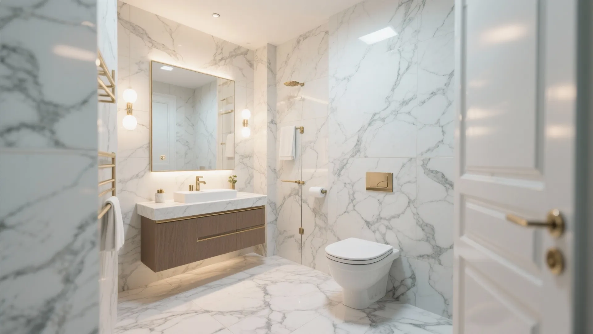 4. Marble-Look Porcelain for Luxury on a Budget